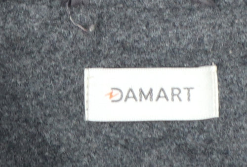 Damart Women's Grey Wool Blend Long Overcoat Size 18