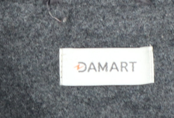 Damart Women's Grey Wool Blend Long Overcoat Size 18