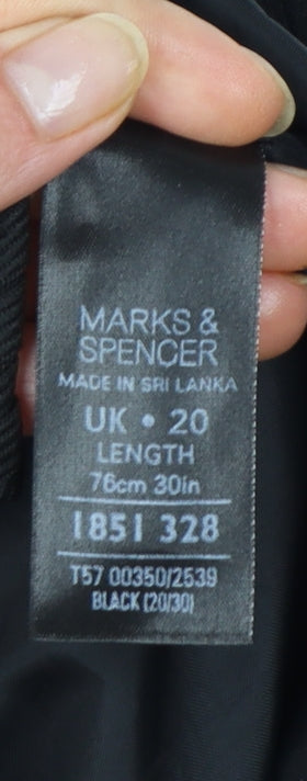 Marks and Spencer Womens Black A-Line Midi Skirt Size 20