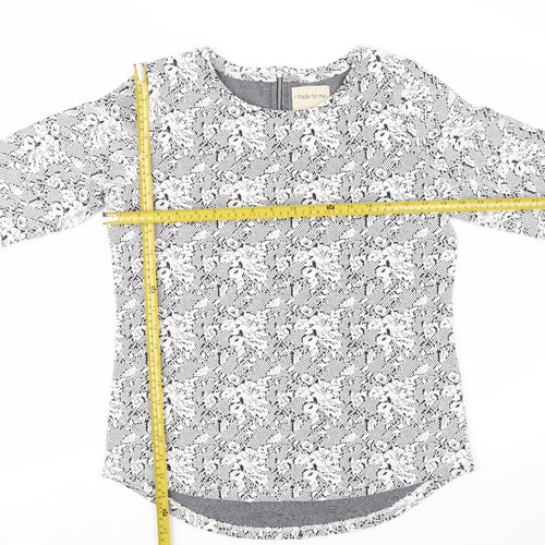 Next Women’s Grey Floral 3/4 Sleeve Jersey Blouse Size 12