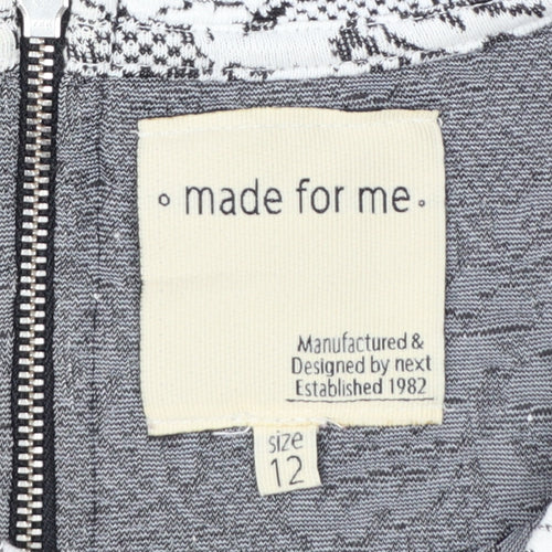 Next Women’s Grey Floral 3/4 Sleeve Jersey Blouse Size 12