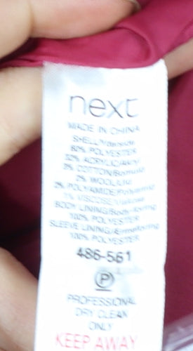 Next Women Brown Check Hooded Duffle Coat Size 8