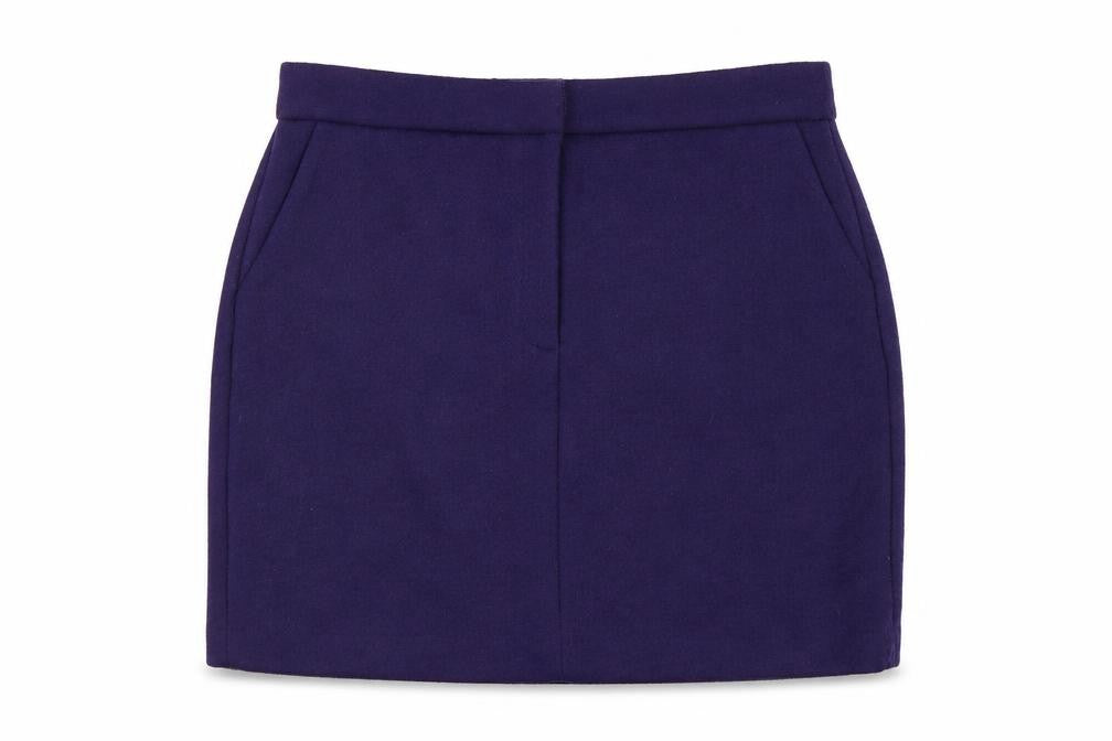 Marks and Spencer Women's Purple Wool Blend Short Pencil Skirt Size 16