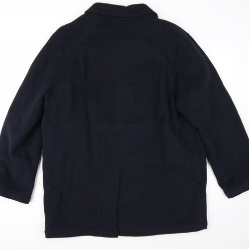 Marks and Spencer Men's Navy Wool Overcoat L Classic Mid-Length