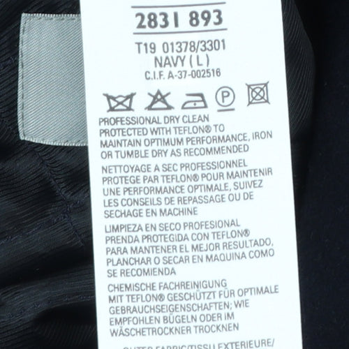 Marks and Spencer Men's Navy Wool Overcoat L Classic Mid-Length