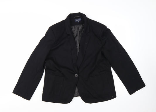 Saloos Women's Black Single-Breasted Blazer UK 14 Tailored Jacket
