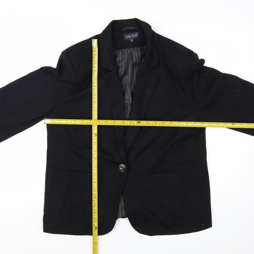 Saloos Women's Black Single-Breasted Blazer UK 14 Tailored Jacket