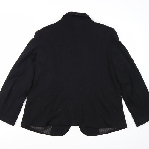 Saloos Women's Black Single-Breasted Blazer UK 14 Tailored Jacket