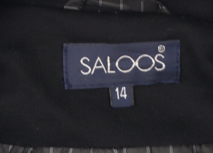 Saloos Women's Black Single-Breasted Blazer UK 14 Tailored Jacket