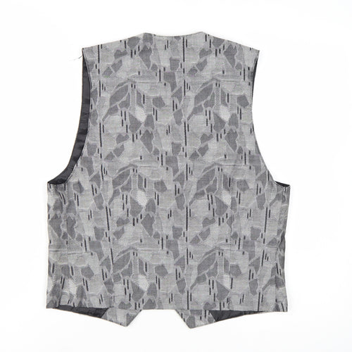 Haley Womens Grey Geometric Cotton Waistcoat Size M Formal Lined