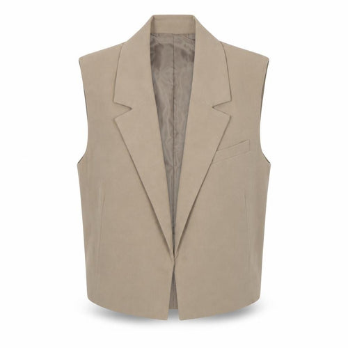 Stradivarius Women Beige Suit Waistcoat Size M Tailored Vest