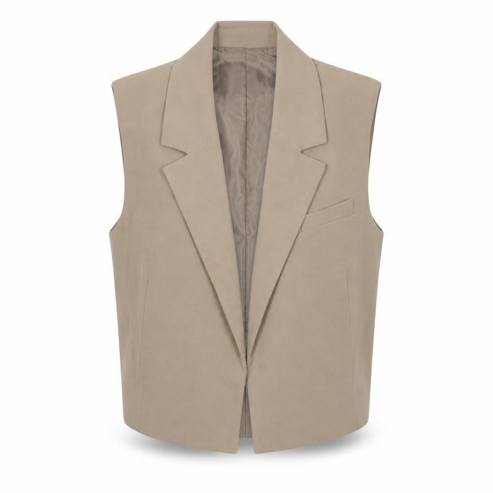 Stradivarius Women Beige Suit Waistcoat Size M Tailored Vest