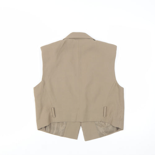 Stradivarius Women Beige Suit Waistcoat Size M Tailored Vest