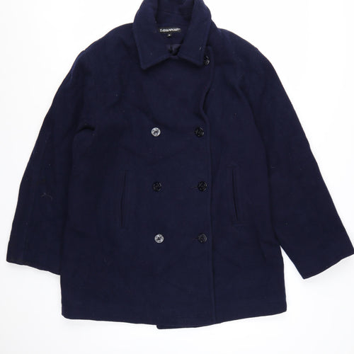 Savannah Women's Blue Wool Pea Coat Size 12 Classic Mid-Length