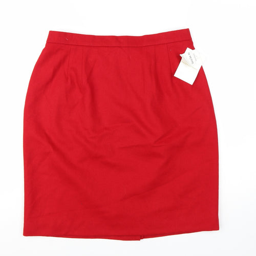 Worthington Women's Red Wool Pencil Skirt Size 16 Petite