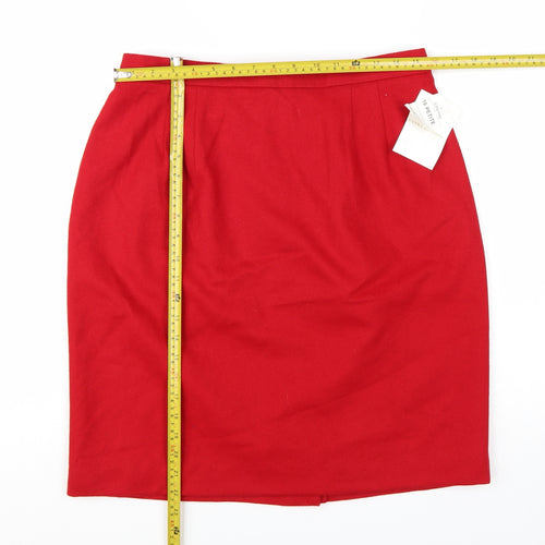 Worthington Women's Red Wool Pencil Skirt Size 16 Petite