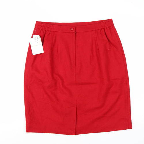 Worthington Women's Red Wool Pencil Skirt Size 16 Petite