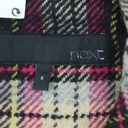 Next Women's Multicoloured Check Hooded Duffle Coat Size 8