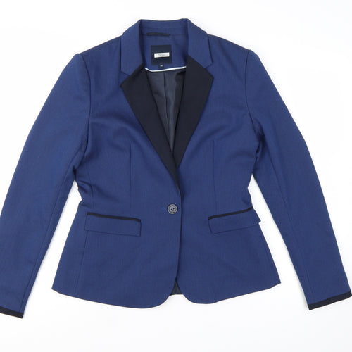 Next Women Blue Slim Fit Single-Breasted Blazer Size 12R