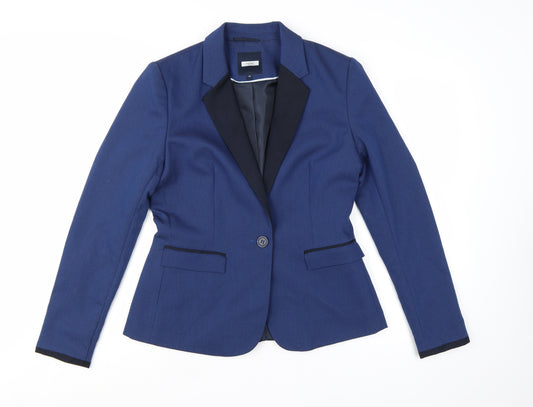 Next Women Blue Slim Fit Single-Breasted Blazer Size 12R