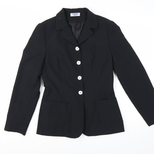VIP Women’s Black Size 10 Single-Breasted Polyester Blazer