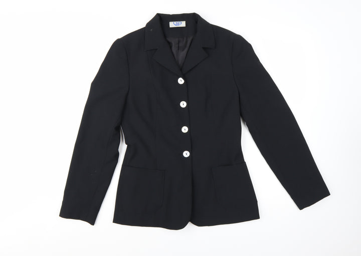 VIP Women’s Black Size 10 Single-Breasted Polyester Blazer