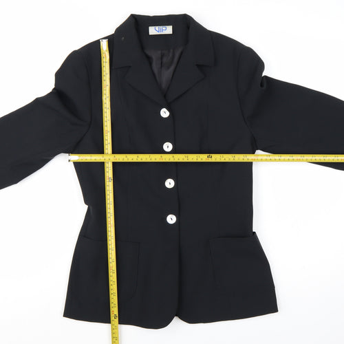 VIP Women’s Black Size 10 Single-Breasted Polyester Blazer