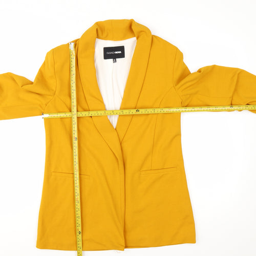 Fashion Nova Women Mustard Yellow Blazer Jacket Medium Shawl Collar