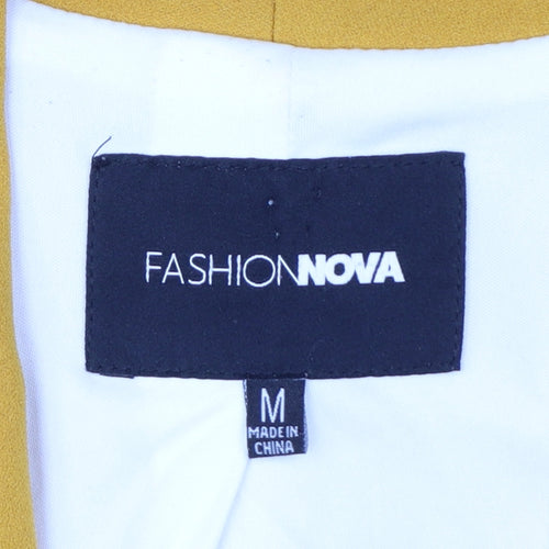 Fashion Nova Women Mustard Yellow Blazer Jacket Medium Shawl Collar