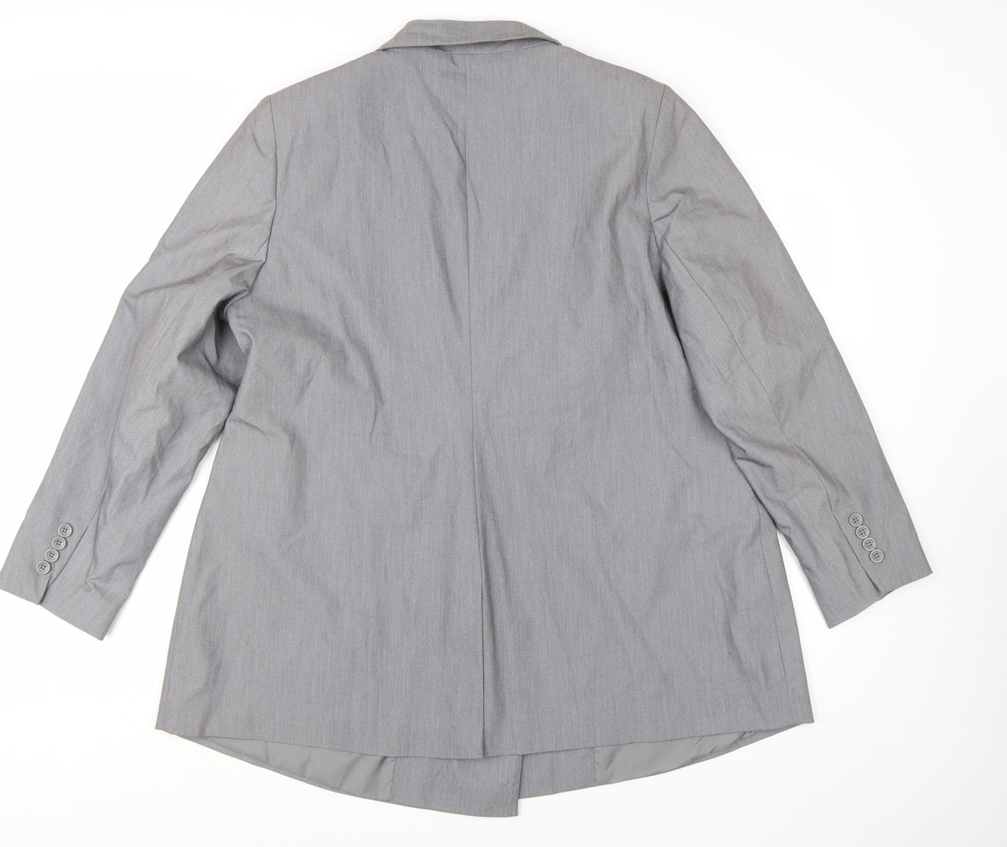 Tailored Women Grey Double-Breasted Blazer UK 20 Classic Fit
