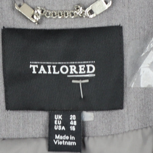 Tailored Women Grey Double-Breasted Blazer UK 20 Classic Fit