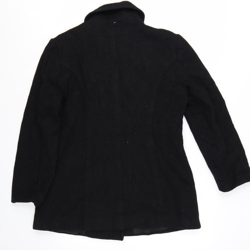 Worthington Womens Black Wool Blend Pea Coat Size 12