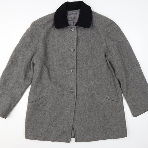 Bromley Collection Women’s Grey Wool Overcoat Size 12 Classic Style