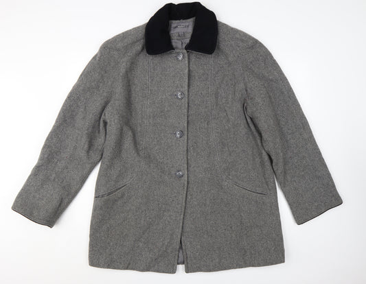 Bromley Collection Women’s Grey Wool Overcoat Size 12 Classic Style