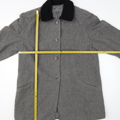 Bromley Collection Women’s Grey Wool Overcoat Size 12 Classic Style