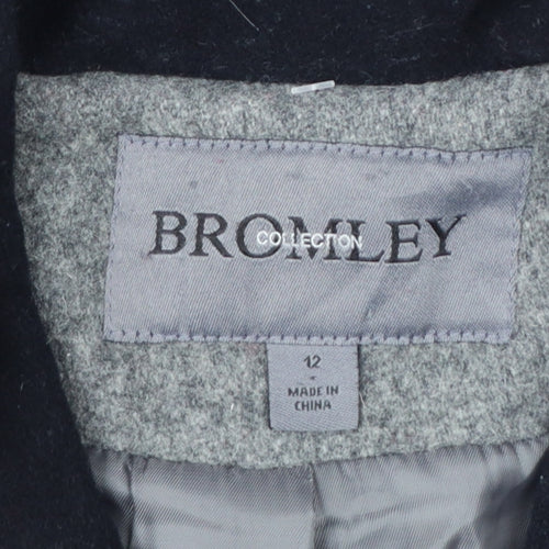 Bromley Collection Women’s Grey Wool Overcoat Size 12 Classic Style