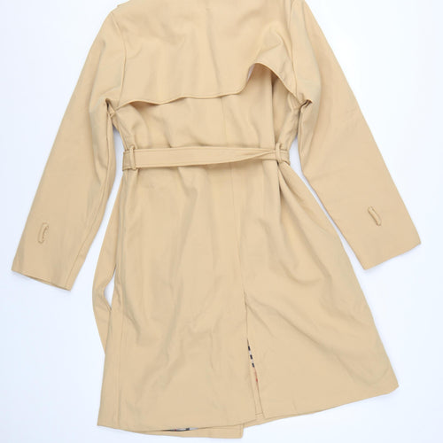 JIEPOTU Women's Beige Trench Coat Long Belted Double-Breasted XL