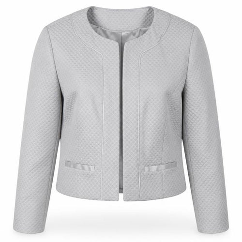 Monsoon Women's Grey Textured Cropped Suit Jacket Size 14