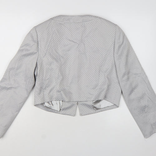 Monsoon Women's Grey Textured Cropped Suit Jacket Size 14