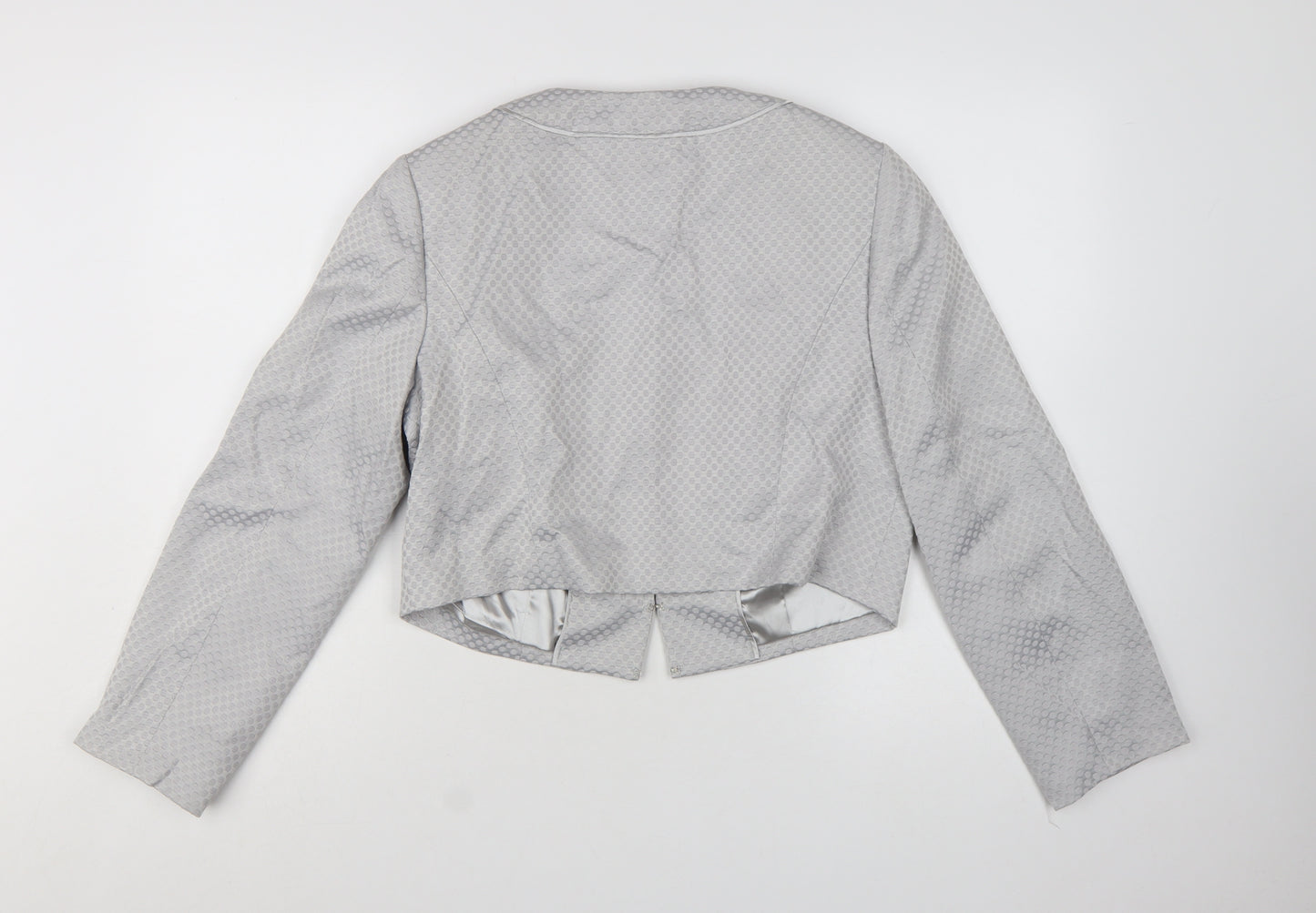 Monsoon Women's Grey Textured Cropped Suit Jacket Size 14