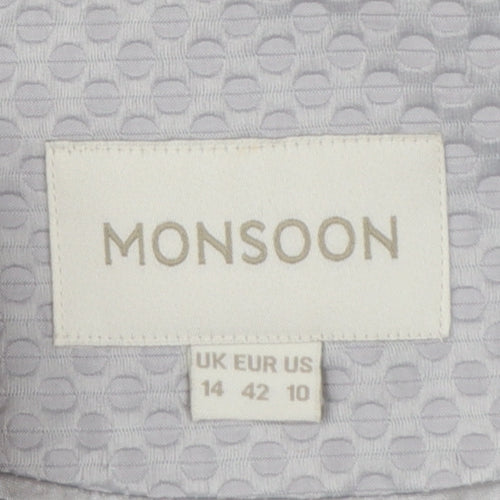 Monsoon Women's Grey Textured Cropped Suit Jacket Size 14