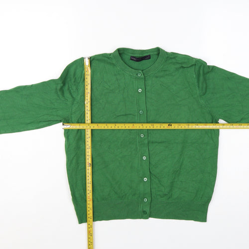 Marks and Spencer Women’s Green Cardigan Size 14 Crew Neck Knitwear
