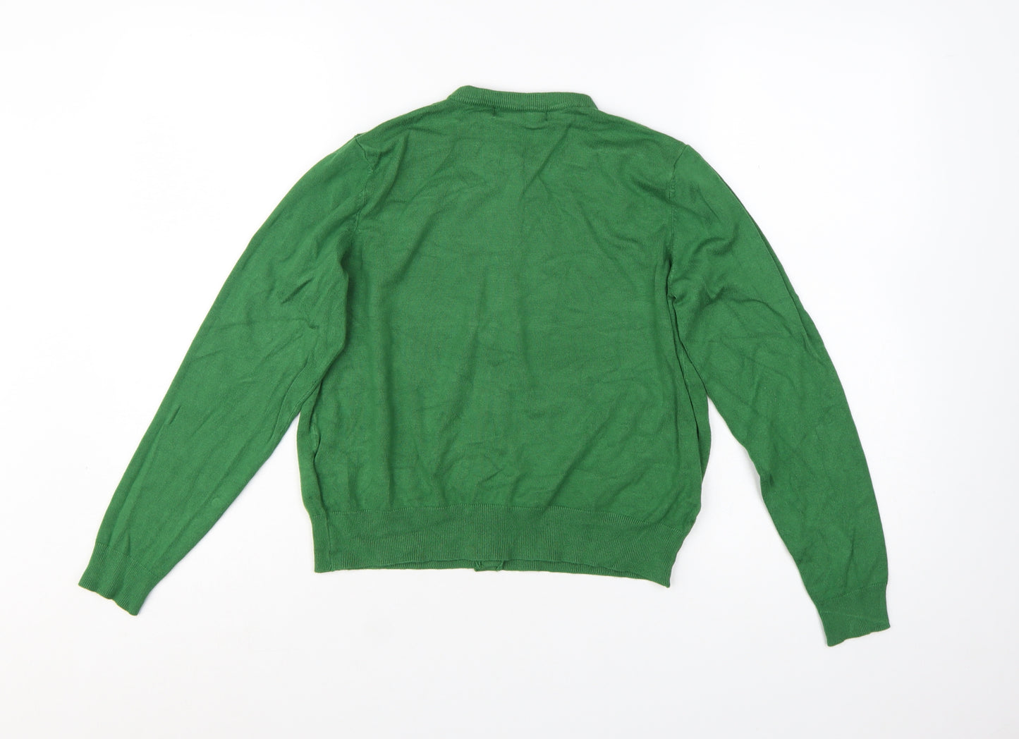 Marks and Spencer Women’s Green Cardigan Size 14 Crew Neck Knitwear