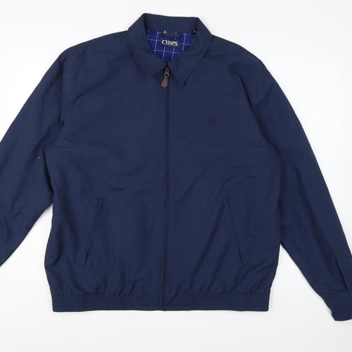Chaps Men's Blue L Bomber Jacket Cotton Blend Full Zip Classic