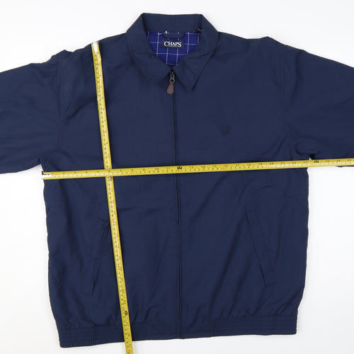 Chaps Men's Blue L Bomber Jacket Cotton Blend Full Zip Classic