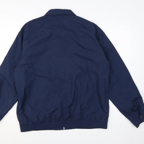Chaps Men's Blue L Bomber Jacket Cotton Blend Full Zip Classic