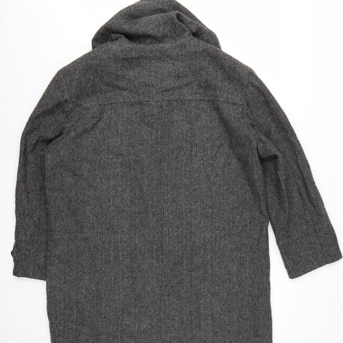 Scandia Woods Women's Grey Wool Blend Herringbone Duffle Coat Size L