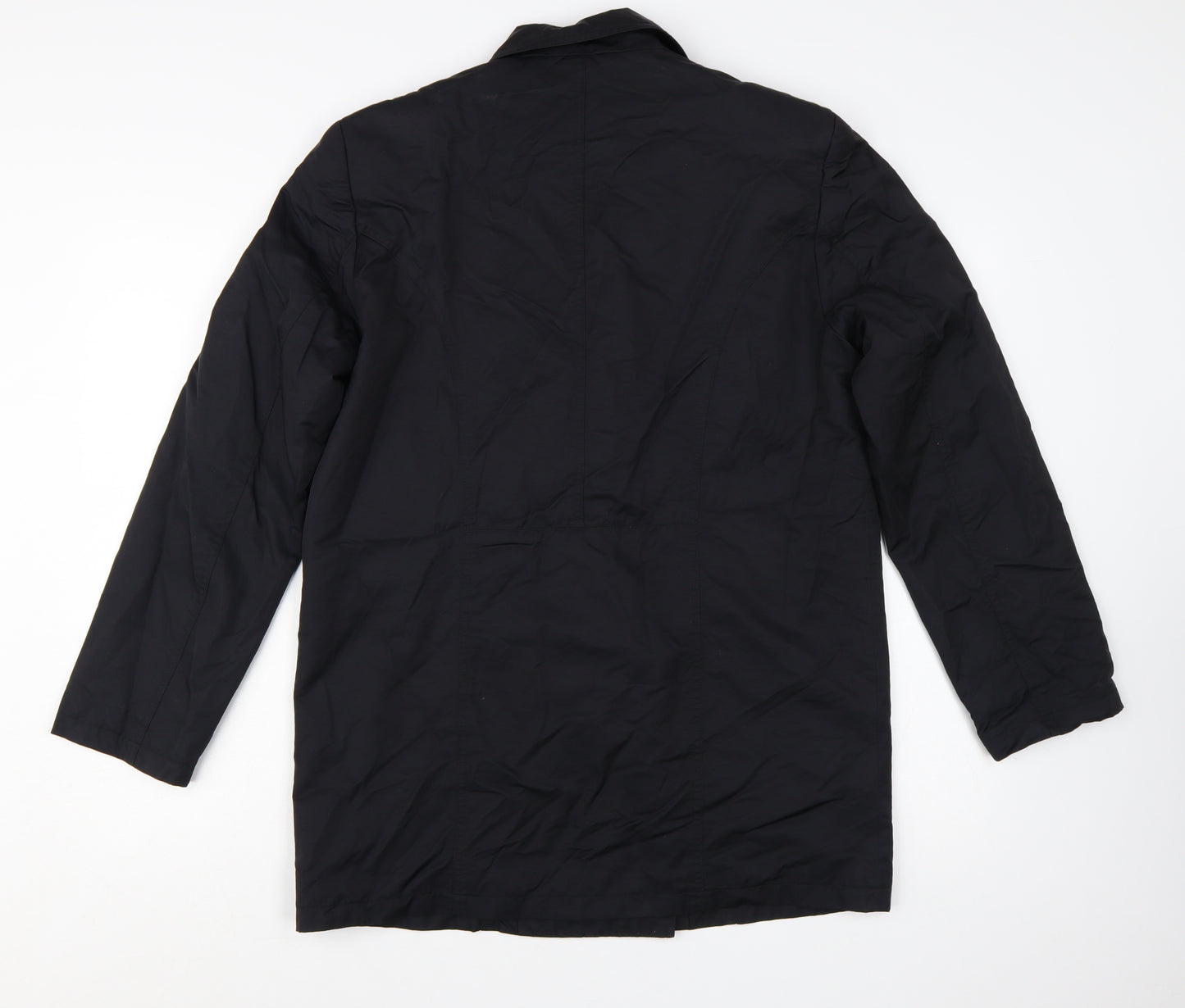 Classique Women Black Mid-Length Pea Coat M Lined Cotton Blend
