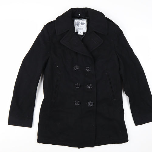 Defense Logistics Agency Women's Black Wool Pea Coat Size 10