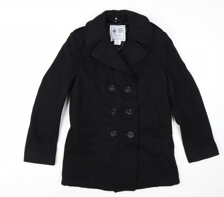 Defense Logistics Agency Women's Black Wool Pea Coat Size 10